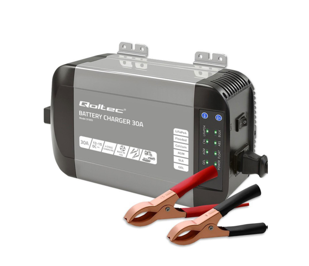 Qoltec Inteligenta Ładowarka Monolith LiFePO4 AGM GEL 30A 12V - 1238960 - zdjęcie
